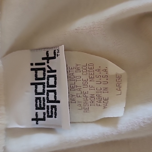 Womens vintage Teddi Sport sparkle gem pullover top with shoulder pads. - Picture 4 of 5